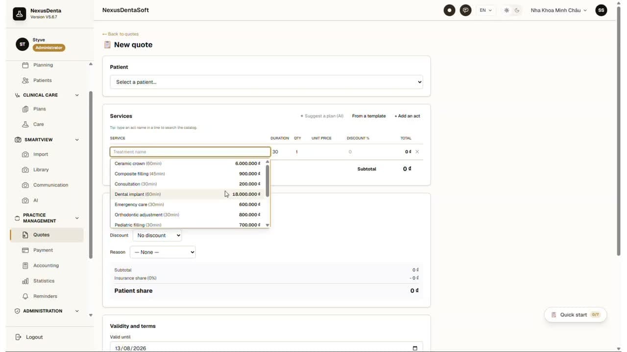 Nexus DentaSoft in action: AI treatment plans, imaging, statistics and data export